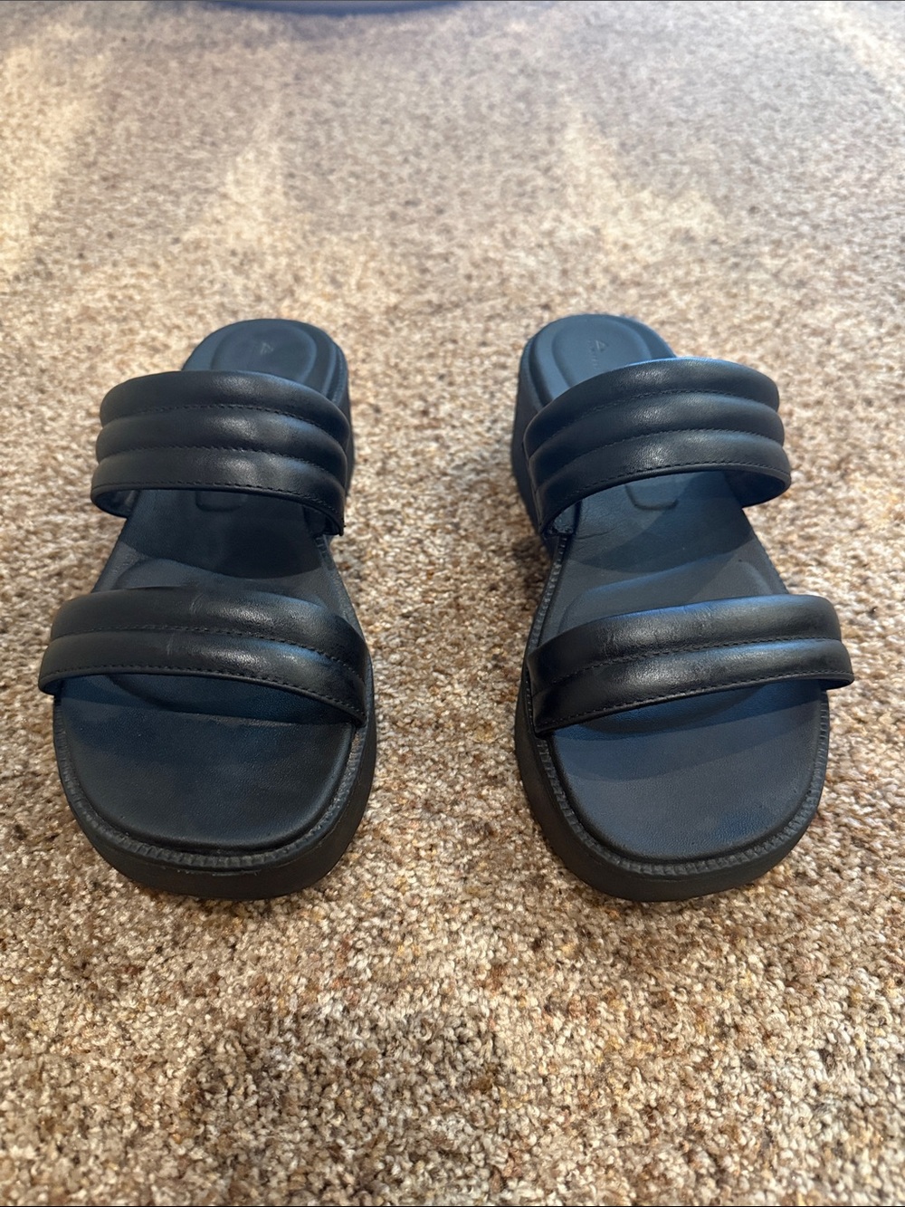 Reef Black Double-Strap Slide Sandals